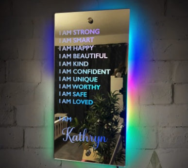 Magic mirror with name customisation